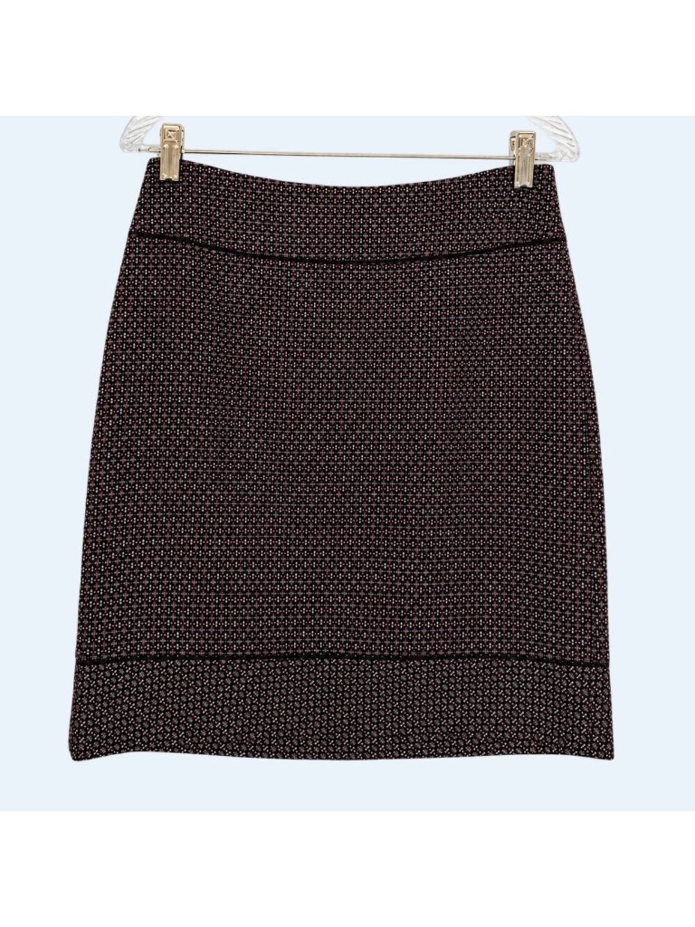 Ann Taylor Skirt Womens 4 Virgin Wool A Line Black Gray Red Lined 19.5 Inch